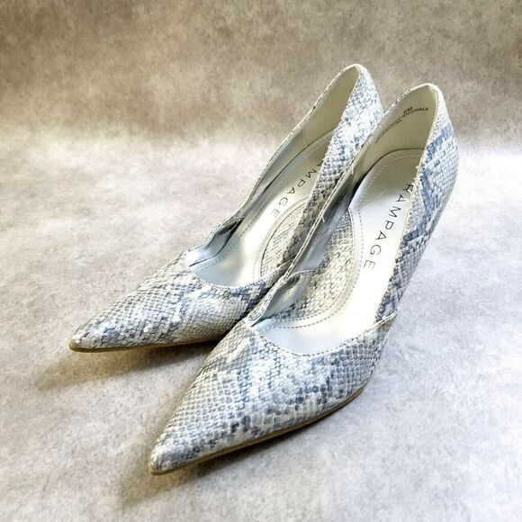 Rampage Womens Maria  Size 6 Gray  Slip On Pointed Toe 3.5" Heel Pumps - Picture 3 of 10